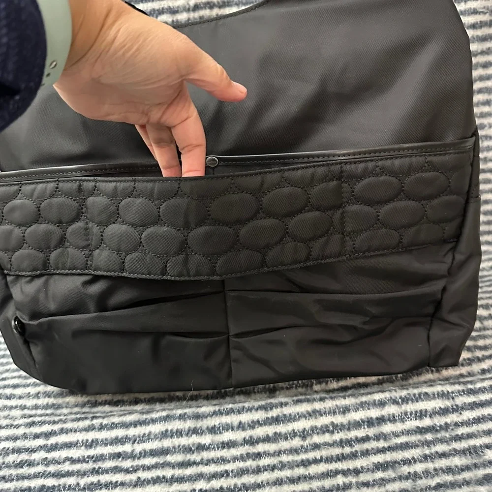Mosey‎ Life Quilted Black Large Diaper Tote Shoulder Bag Zip Multicompartment